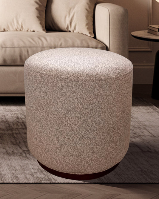 Elegant beige vanity pouf chair